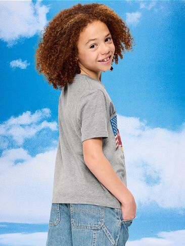 تيشيرت بطبعة شعار محايد للجنسين وشعار محايد للجنسين x ديزني ميكي ماوس للاطفال Old Navy Old Navy x Disney Mickey Mouse - رمادي in Kuwait