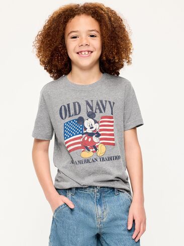 تيشيرت بطبعة شعار محايد للجنسين وشعار محايد للجنسين x ديزني ميكي ماوس للاطفال Old Navy Old Navy x Disney Mickey Mouse - رمادي in Kuwait
