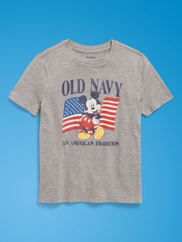 تيشيرت بطبعة شعار محايد للجنسين وشعار محايد للجنسين x ديزني ميكي ماوس للاطفال Old Navy Old Navy x Disney Mickey Mouse - رمادي in Kuwait