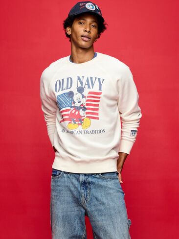 Old Navy Old Navy x Disney Mickey Mouse Crew-Neck Sweatshirt for Adults - Sea Salt in Kuwait