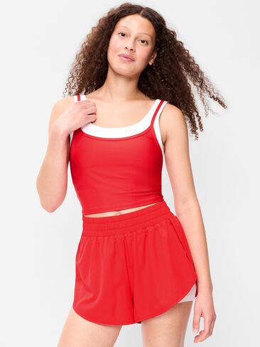 حمالة صدر طويلة الطبقات PowerSoft من Old Navy - أحمر غامق in Kuwait