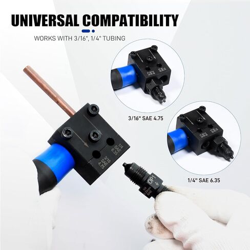 7-Piece Brake Line Flaring Tool Kit for 3/16" & 1/4" Lines, SAE Double Flare Tool, Creates 45° Single, Double & Bubble Flares for Hydraulic Brake Line Repair for Copper and Steel Tubing in Kuwait