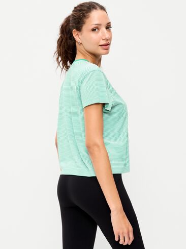 Old Navy Seamless T-Shirt - Green Stripe in Kuwait