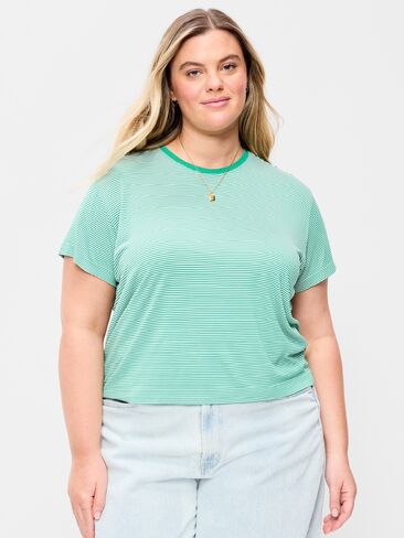 Old Navy Seamless T-Shirt - Green Stripe in Kuwait