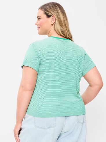 Old Navy Seamless T-Shirt - Green Stripe in Kuwait