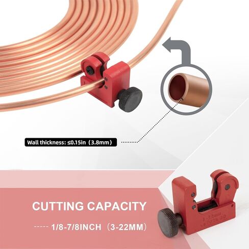 Wostore 25 FT 3/16"+1/4" Copper Coated Brake Line Kit with 44 Brass Fittings & Double/Single Flaring Tool Kit, Complete Brake Line Repair Solution for Cars, Trucks, Motorcycles in Kuwait