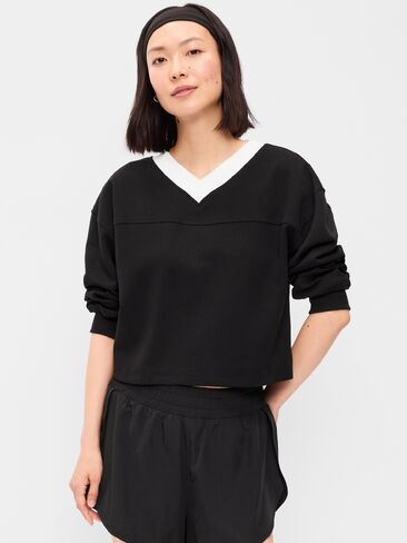 سويت شيرت قصير كبير الحجم من الصوف الديناميكي من Old Navy - بلاك جاك in Kuwait