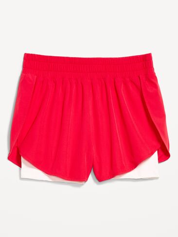 شورت الجري 2 في 1 ذو الخصر العالي من Old Navy - أحمر غامق in Kuwait