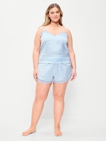 Old Navy Satin Lace-Trim Pajama Tank and Shorts Set - Sky Maintenance in Kuwait