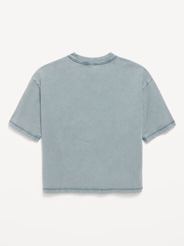 Old Navy Oversized Short-Sleeve Boxy T-Shirt for Boys - Ocean Shale in Kuwait