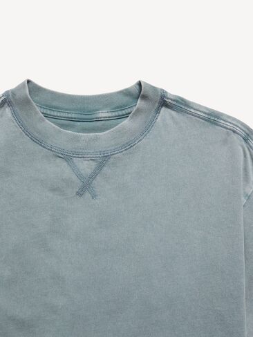 Old Navy Oversized Short-Sleeve Boxy T-Shirt for Boys - Ocean Shale in Kuwait