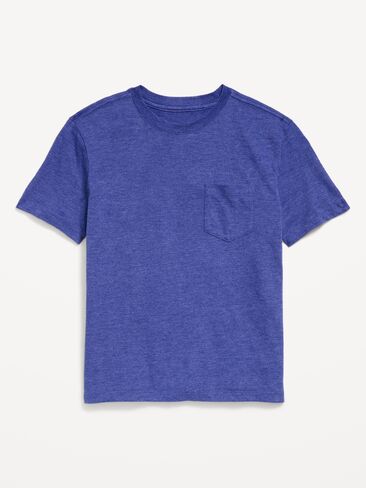 تي شيرت Old Navy Softest بأكمام قصيرة وجيب للأولاد - أزرق أكثر من الأزرق in Kuwait