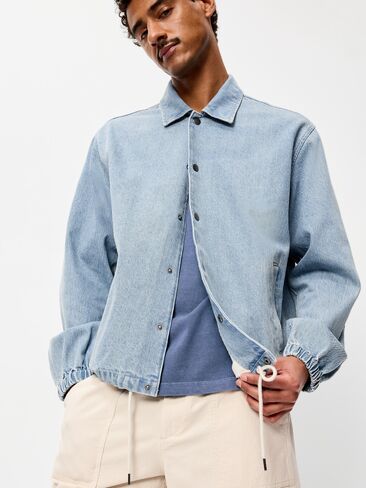 سترة Old Navy Denim Coach - لون فاتح in Kuwait