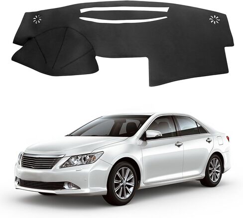 غطاء لوحة القيادة الجلدي متوافق مع Toyota Camry XV40 2007-2011 - بساط لوحة القيادة من جلد البولي يوريثان، حماية سهلة التنظيف من الأشعة فوق البنفسجية، ملحق داخلي بدون وهج in Kuwait