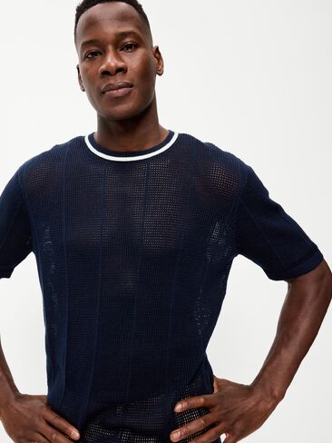 Old Navy Relaxed Mesh-Knit T-Shirt - In the Navy in Kuwait