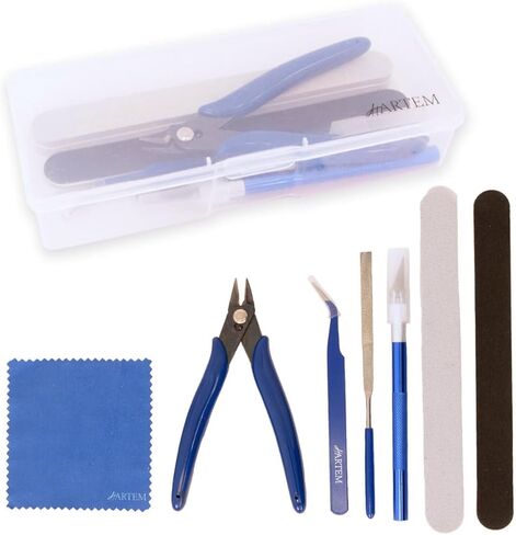 Hartem - Model Tool Kit, 8-Piece Hobby Starter Set for Model Building, Compatible with All Miniatures & Scale Models in Kuwait