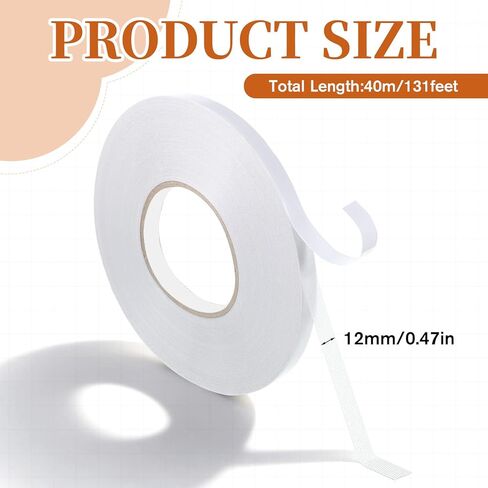 Double Sided Fabric Hemming Tape for Curtains Clothes Pants and Dresses,1/2 Inch x 131 Feet No Sew Hemming Tapes Strong Adhesive Hem Tape But Removable and Residue Free in Kuwait