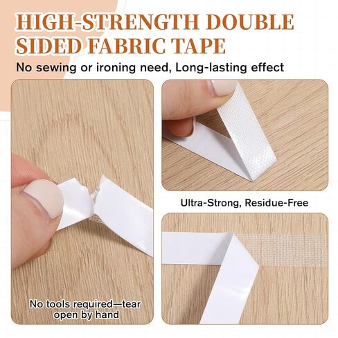 Double Sided Fabric Hemming Tape for Curtains Clothes Pants and Dresses,1/2 Inch x 131 Feet No Sew Hemming Tapes Strong Adhesive Hem Tape But Removable and Residue Free in Kuwait