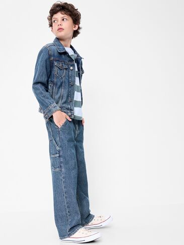 Old Navy Baggy Carpenter Jeans for Boys - Dark Wash in Kuwait
