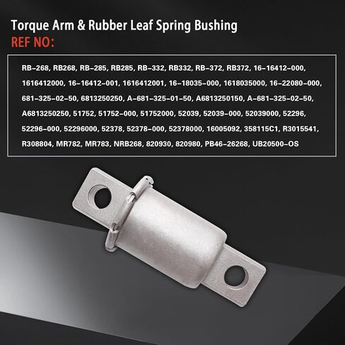 Torque Arm & Rear Rubber Leaf Spring Bushing Compatible with Freightliner FASII Airliner 1990+, fits for International 2003+, fits for Kenworth for Peterbilt 2004+, Replace RB268 MR782 RB-268 in Kuwait
