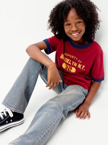 Old Navy Built-In Flex Boot-Cut Jeans for Boys - Medium Wash in Kuwait
