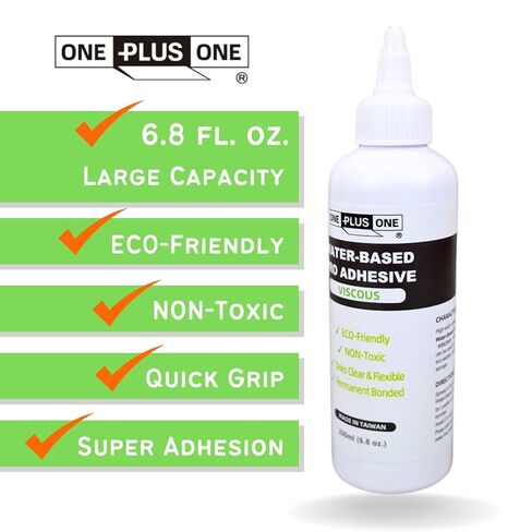 ONE Plus ONE Super Stick Set – 200ml Viscous Leather Adhesive with 6cm Glue Spreader & Adhesive Eraser, Strong Water-Based Glue for Leathercraft in Kuwait