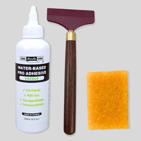 ONE Plus ONE Super Stick Set – 200ml Viscous Leather Adhesive with 6cm Glue Spreader & Adhesive Eraser, Strong Water-Based Glue for Leathercraft in Kuwait