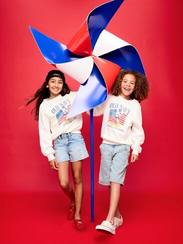 Old Navy Old Navy x Disney Mickey Mouse Oversized Gender-Neutral Crew-Neck Sweatshirt for Kids - Disney Mickey in Kuwait