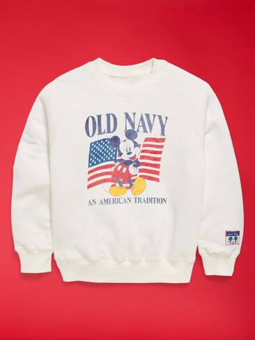 Old Navy Old Navy x Disney Mickey Mouse Oversized Gender-Neutral Crew-Neck Sweatshirt for Kids - Disney Mickey in Kuwait