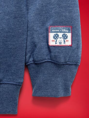 سويت شيرت برقبة دائرية كبيرة الحجم محايد للجنسين للاطفال من Old Navy x Disney Mickey Mouse - ازرق باسيفيك in Kuwait