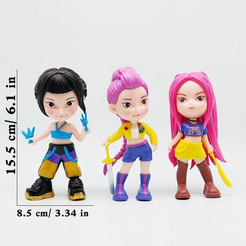3Pcs Demon Movie Hunters Figure,Cartoon Collectable Figure,Creative Gift for Fans in Kuwait
