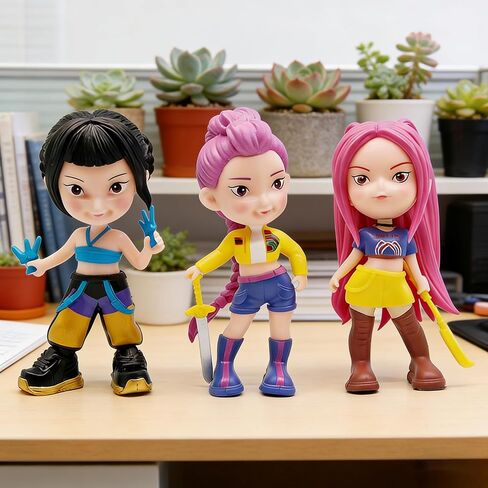 3Pcs Demon Movie Hunters Figure,Cartoon Collectable Figure,Creative Gift for Fans in Kuwait