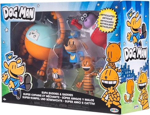 Dog Man 2.5 Inch Scale Supa Buddies and Baddies Multipack Action Figures, Part of Jakks Pacific's Wave 4, Includes 5 Characters in Kuwait