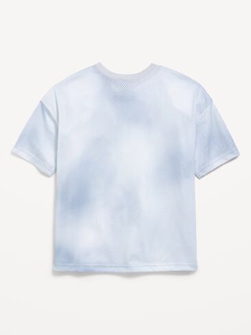 Old Navy Oversized Mesh Graphic Basketball T-Shirt for Boys - Cloud Cover in Kuwait