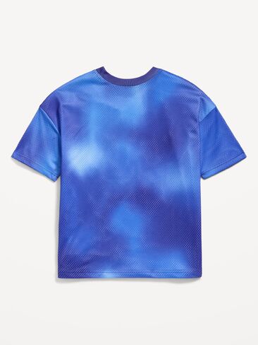 Old Navy Oversized Mesh Graphic Basketball T-Shirt for Boys - Bluer Than Blue in Kuwait