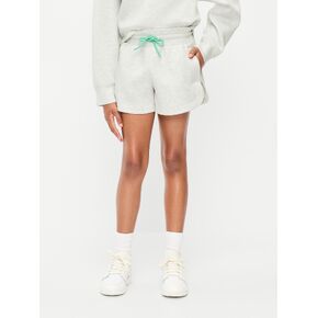 Old Navy High-Waisted Bounce Fleece Shorts for Girls - Light Heathered Gray in Saudi Arabia
