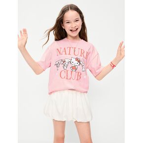 تي شيرت برسومات كبيرة الحجم للفتيات من Old Navy Hello Kitty® - وردي سماوي in Kuwait