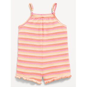 رومبير محبوك بدون أكمام للفتيات الصغيرات من Old Navy - شريط وردي in Kuwait