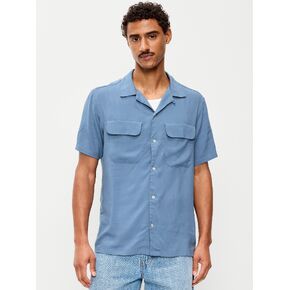 Old Navy Short-Sleeve Camp Shirt - Moonlight Ocean in Kuwait