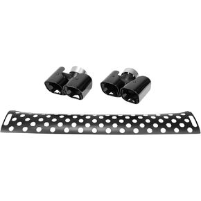 Exhaust Pipe Trim Set Car Rear Tail Exhaust Cover Stainless Steel Car Pipe Tail Throat Exhause Tip Extension Throat with Decoration Guard Board Fits for LR 110 130 90 2020-2025 (3.0L in Kuwait