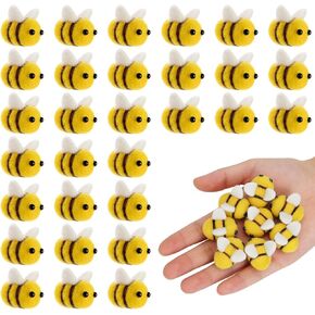 LUODAKA Felt Bees for Crafts, 30 Pcs Cute Mini Plush Bees Decor for Bee Themed Party Clothing Hat DIY Accessories Crafts Gender Reveal Decorations in Saudi Arabia
