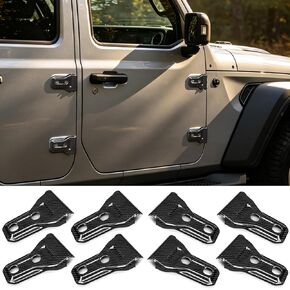 غطاء مفصل باب من الكربون T يناسب جيب رانجلر JL JLU 4xe Gladiator JT Sports Sahara Freedom Rubicon Unlimited 4 أبواب 2018-2026 أغطية من ألياف الكربون الحقيقية أغطية حماية خارجية 8 قطع in Kuwait