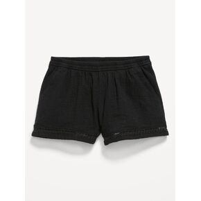 شورت Old Navy بنسيج مزدوج وأطراف كروشيه للبنات - بلاك جاك in Kuwait
