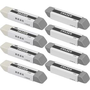 Amabro 8 Pack Ink Eraser, Double Head Frosted Sand Erasers 2 Style Matte Eraser Remove Colored Pencil and Ink Markings for Office Ballpoint Pen Fountain Pen Pencil in Kuwait