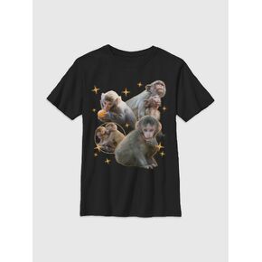 تي شيرت برسومات Y2K للأطفال من Old Navy Punch The Monkey - أسود in Kuwait