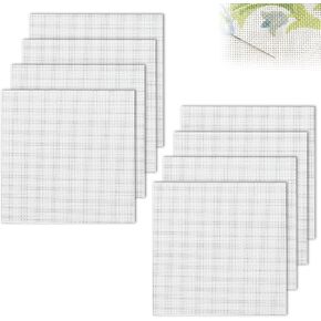 8PCS 18 Mesh Needlepoint Canvas, 8" x 8" Blank White Canvas Cotton Canvas for Embroidery, Cross Stitch, Knit Crochet, Needlepoint Project and Dividers in Kuwait
