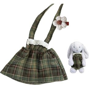 9-12''/30cm Stuffed Animals Doll Dress + Floral Crochet Hair Clip Set Doll Clothes for Bashful Bunny and Teddybear(NO Doll) in Kuwait
