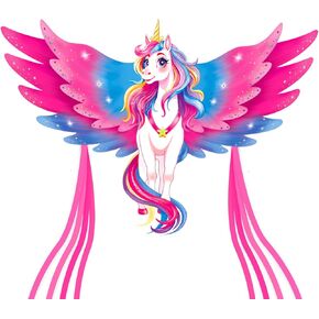 Mint's Colorful Life Pink Unicorn Kite for Kids, Easy to Fly Kites for Girls, Single Line Kite for Beginners with 300ft Kites String in Saudi Arabia