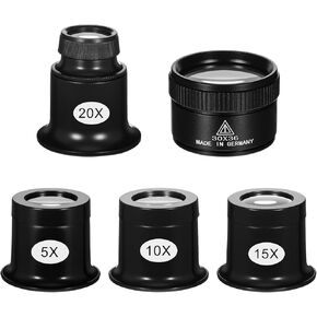 5 قطع مجوهرات العدسة المحمولة أحادية المجوهرات Loupes 5X 10X 15X 20X 30X مجوهرات المكبر عدسة مكبرة للمجوهرات الساعات ساعة عملة ختم النسيج إصلاح الدوائر البصرية in Kuwait