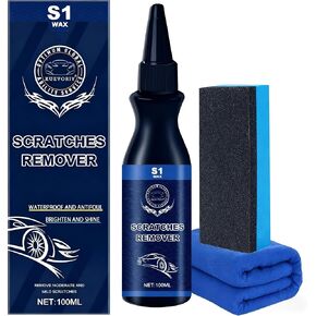 Scratch Remover for Vehicles, 2026 New Upgraded Car Scratch Removal Wax Kit, Universal Car Paint Scratch Repair with Wipe and Sponge for Deep Scratches, Easy to Use Polishing Compound for Car (Blue) in Kuwait
